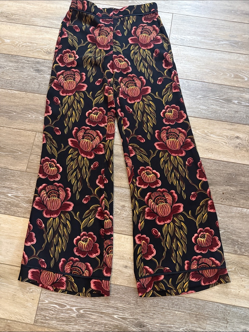 Ann Taylor high waist floral wide leg dress pants sz 2